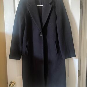 Quince Classic Black Wool/Cashmere Blend  Coat size Medium